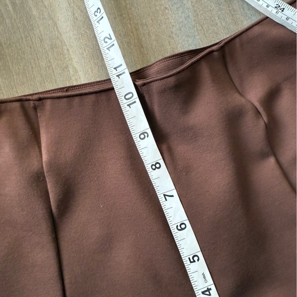 Abercrombie & Fitch split hem Ponte flared pants chocolate brown size large - Picture 5 of 8